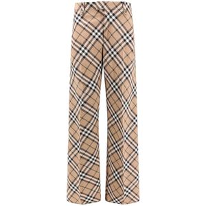 Burberry, Heren, Broeken, Beige, Maat: S Wol,