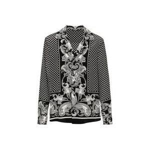 Balmain Zijden Paisley Print Shirt , Black , Heren , Maat: XL