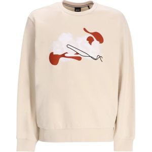 Hugo, Heren, Sweatshirts & Hoodies, Wit, Maat: M Katoen,