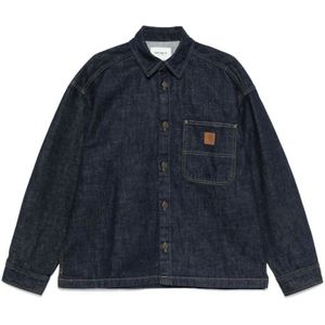 Carhartt Wip, Heren, Overhemden, Blauw, Maat: L Katoen,