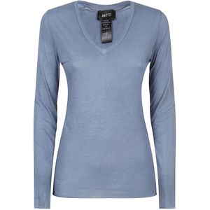 Avant Toi, Dames, Tops, Blauw, Maat: XS Katoen,