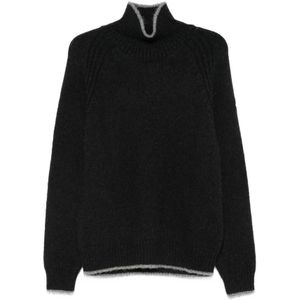 Moncler, Heren, Truien, Zwart, Maat: L Wol,