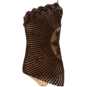 Magda Butrym, Dames, Tops, Bruin, Maat: XS Katoen,