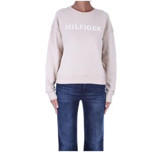 Tommy Hilfiger, Dames, Sweatshirts & Hoodies, Beige, Maat: XS Katoen,