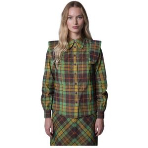 Manoush, Dames, Blouses & Shirts, Groen, Maat: 3XS Velours,