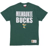 Mitchell & Ness - Milwaukee Bucks NBA Tee - Groen - Heren T-shirt - Katoen
