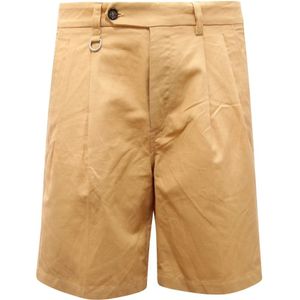 Paolo Pecora, Heren, Korte broeken, Beige, Maat: L Linnen,