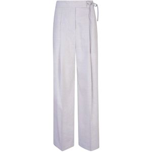 Eleventy, Dames, Broeken, Grijs, Maat: XS Linnen,