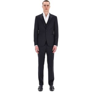 Tagliatore, Heren, Pakken, Blauw, Maat: XL Wol,