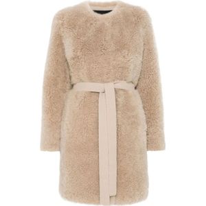 Yves Salomon, Dames, Mantels, Beige, Maat: S Zijde,