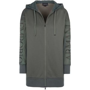 Emporio Armani, Dames, Sweatshirts & Hoodies, Groen, Maat: 4XS Katoen,