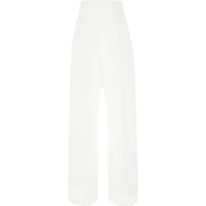 Sportmax, Dames, Broeken, Wit, Maat: S Katoen,