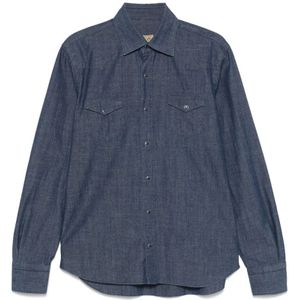 Barba, Heren, Overhemden, Blauw, Maat: 4XL