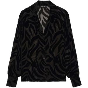 Anine Bing, Dames, Blouses & Shirts, Zwart, Maat: S Zijde,