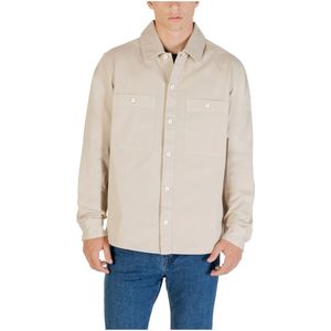 Hugo - Locky_2_M - Overhemd - Beige - Lange Mouwen - Polyester