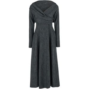 Alberta Ferretti, Dames, Jurken, Grijs, Maat: S Wol,