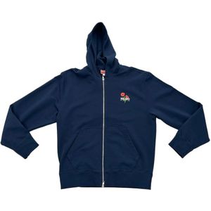 Kenzo, Heren, Sweatshirts & Hoodies, Blauw, Maat: XL Katoen,