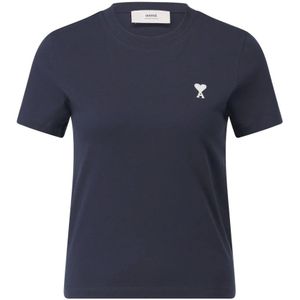 Ami Paris, Dames, Tops, Blauw, Maat: XS Katoen,