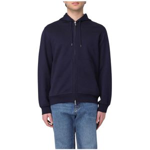 Brunello Cucinelli, Heren, Sweatshirts & Hoodies, Blauw, Maat: M Katoen,