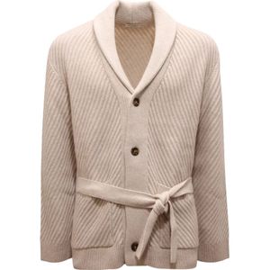 Paolo Pecora, Heren, Truien, Beige, Maat: S Wol,