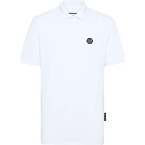 Philipp Plein, Heren, Tops, Wit, Maat: S Katoen,