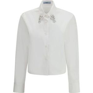 Prada - Poplin Blouse - Wit - Katoen - Lente-Zomer 2025