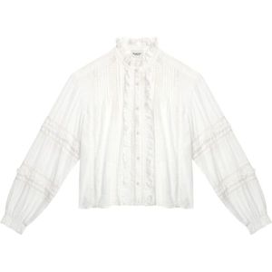 Isabel Marant Étoile, Dames, Blouses & Shirts, Wit, Maat: M Katoen,