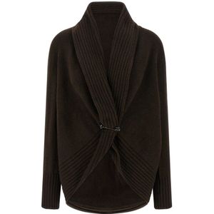 Alberta Ferretti, Dames, Truien, Bruin, Maat: 2XS Zijde,