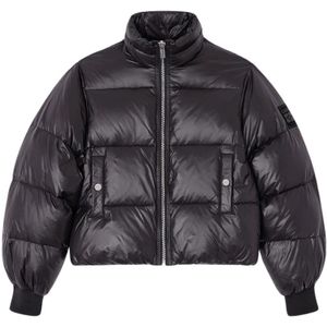 Ganni, Dames, Jassen, Zwart, Maat: M Nylon,