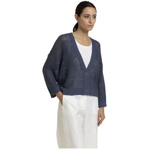 Peserico, Dames, Truien, Blauw, Maat: 4XL