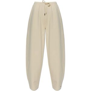 Sportmax, Dames, Broeken, Geel, Maat: XS Leer,