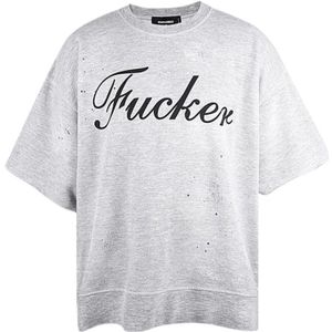 Dsquared2, Heren, Tops, Grijs, Maat: M Katoen,