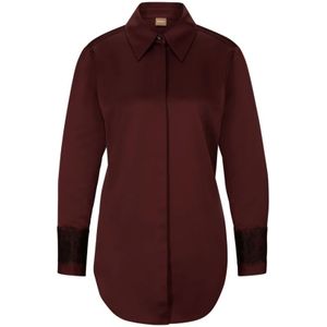 Hugo, Dames, Blouses & Shirts, Rood, Maat: S Poliester,