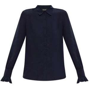 Zadig & Voltaire, Dames, Blouses & Shirts, Blauw, Maat: S Zijde,