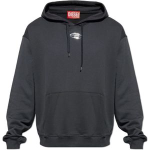 Diesel, Heren, Sweatshirts & Hoodies, Zwart, Maat: 3XL Katoen,