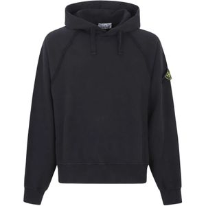 Stone Island, Heren, Sweatshirts & Hoodies, Zwart, Maat: XL Katoen,
