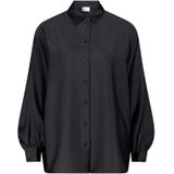 Blouse - Effen - Satijn - Lange Mouw - Losse Pasvorm