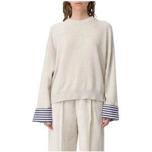 Brunello Cucinelli, Dames, Truien, Wit, Maat: M