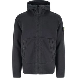 Stone Island, Heren, Jassen, Zwart, Maat: L Katoen,