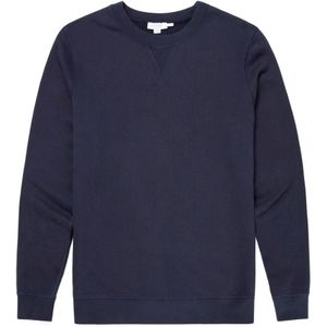 Sunspel, Heren, Sweatshirts & Hoodies, Blauw, Maat: M Katoen,