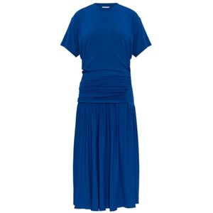 Ferragamo, Dames, Jurken, Blauw, Maat: 2XS Leer,