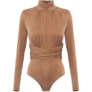 Elisabetta Franchi, Dames, Tops, Bruin, Maat: S Jersey,