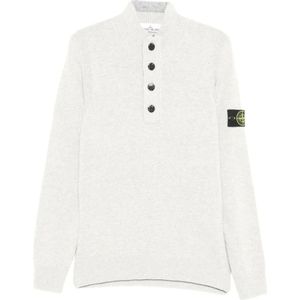 Stone Island, Heren, Truien, Grijs, Maat: XL Wol,