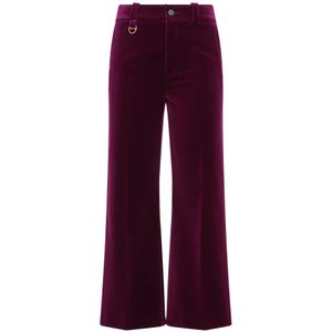 Chloé, Dames, Broeken, Paars, Maat: XS Katoen,