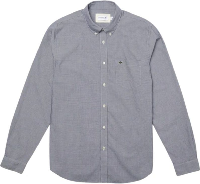 Lacoste - Overhemd - Blauw - Katoen - Regular Fit