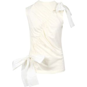 Msgm, Dames, Tops, Wit, Maat: L Katoen,