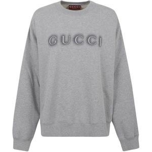 Gucci, Dames, Sweatshirts & Hoodies, Grijs, Maat: XS Katoen,