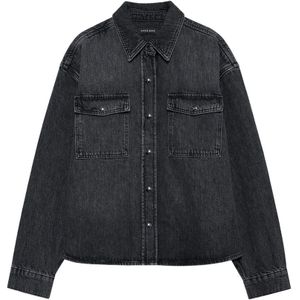 Anine Bing, Dames, Blouses & Shirts, Grijs, Maat: M Denim,