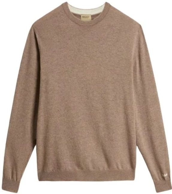 Woolrichvoor mannen. CFWOKN0278MRUF0469 Navy wollen trui met ronde hals (L), Casual, Marineblauw