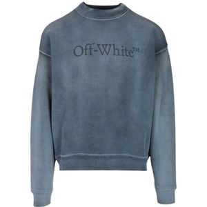 Off White, Heren, Sweatshirts & Hoodies, Blauw, Maat: S Katoen,
